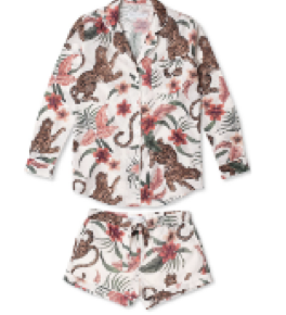 SOLEIA CREAM WOMENS SIGNATURE SHIRT & SHORT SET S