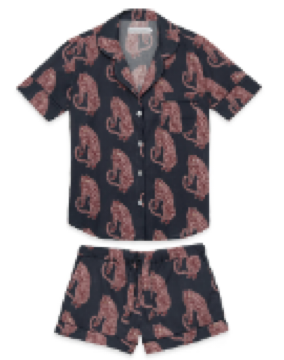 TIGER NAVY/PINK WOMENS SHORT SET L