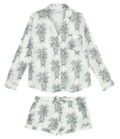 HOWIE WHITE/GREEN WOMENS SIGNATURE SHIRT & SHORT SET M
