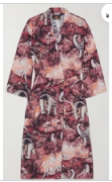 NATURAL HISTORY MUSEUM PINK/MANDERIN WOMENS COTTON ROBE L