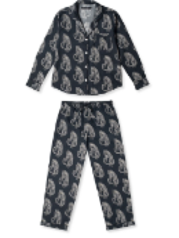 TIGER BLACK/WHITE MENS COLLARED SET M