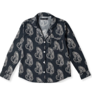 TIGER BLACK/WHITE MENS COLLARED SHIRT XL