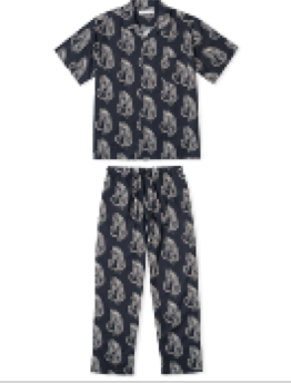 TIGER BLACK/WHITE MENS CUBAN LONG SET M