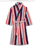 STRIPE BLUE/WHITE/PINK UNISEX TOWEL ROBE XL