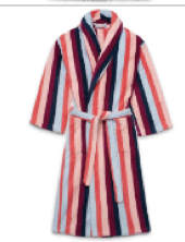 STRIPE BLUE/WHITE/PINK UNISEX TOWEL ROBE XL
